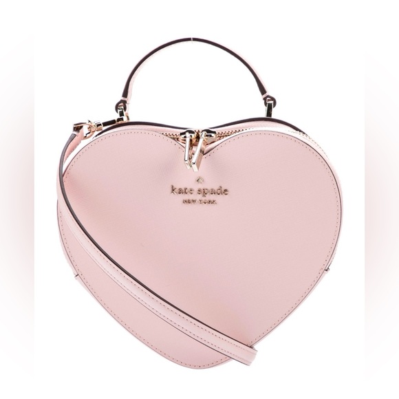 kate spade Handbags - Kate Spade Love Shack Heart Crossbody Bag Chalk Pink Saffiano Leather Rare